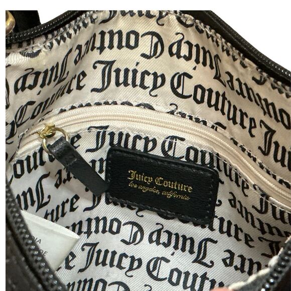 Juicy Couture Sling Crossbody Bag Black Medium 11x10 Pockets Zip Closure - Picture 8 of 12